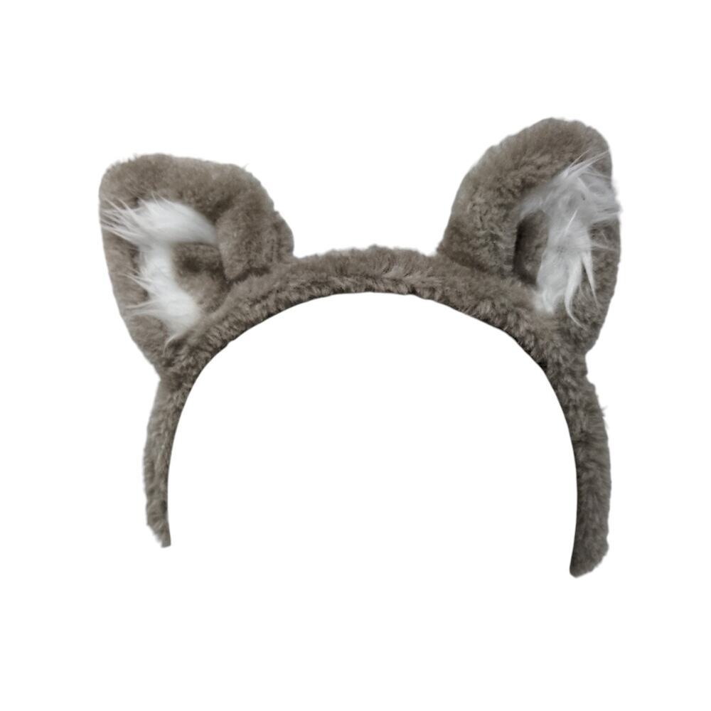 Great Wolf Lodge Cute Fluffy Ears Headband Gray Fuzzy Soft OSFA